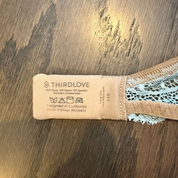 ThirdLove Longline Lace Balconette Bra 34B – Seafoam Blue - Picture 4 of 4